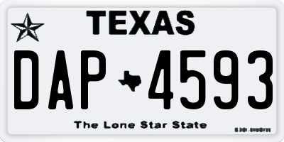 TX license plate DAP4593