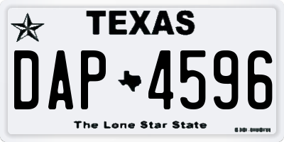 TX license plate DAP4596
