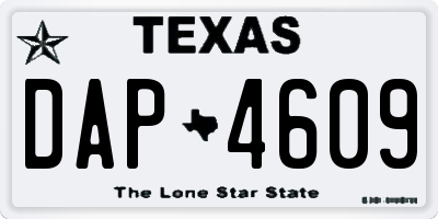 TX license plate DAP4609