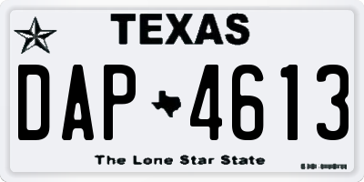 TX license plate DAP4613