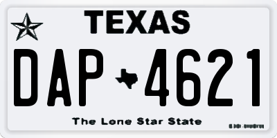 TX license plate DAP4621