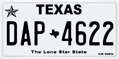 TX license plate DAP4622