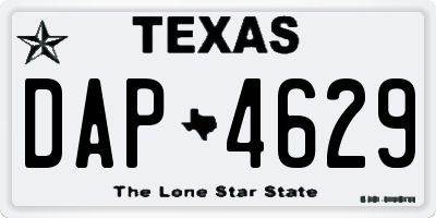 TX license plate DAP4629