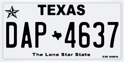 TX license plate DAP4637