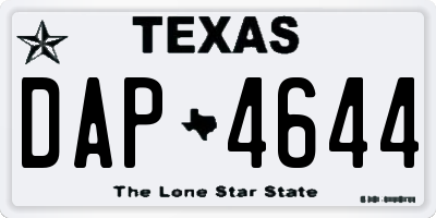 TX license plate DAP4644