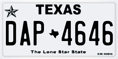 TX license plate DAP4646