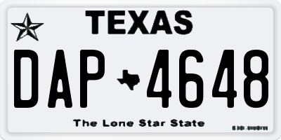TX license plate DAP4648