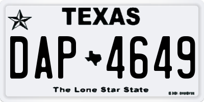 TX license plate DAP4649