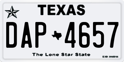 TX license plate DAP4657