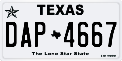 TX license plate DAP4667