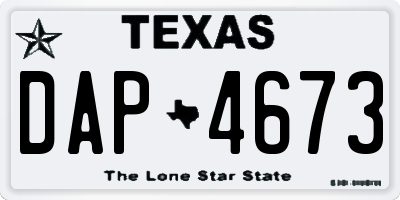 TX license plate DAP4673
