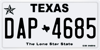 TX license plate DAP4685