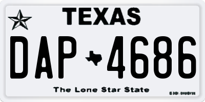 TX license plate DAP4686