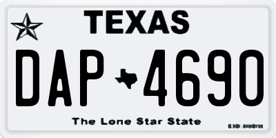 TX license plate DAP4690