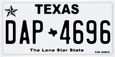 TX license plate DAP4696
