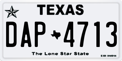 TX license plate DAP4713