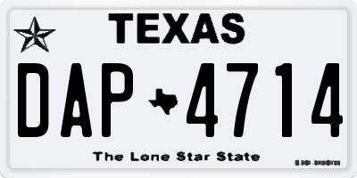 TX license plate DAP4714
