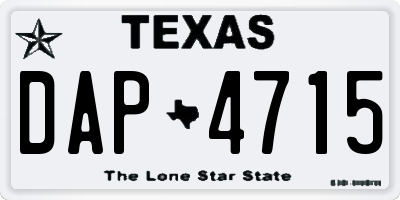 TX license plate DAP4715
