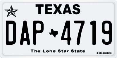 TX license plate DAP4719