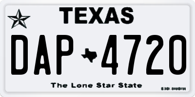 TX license plate DAP4720