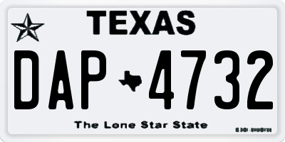 TX license plate DAP4732
