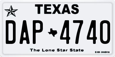 TX license plate DAP4740