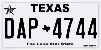 TX license plate DAP4744