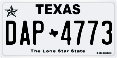 TX license plate DAP4773