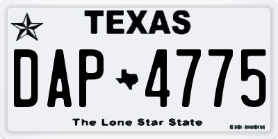 TX license plate DAP4775