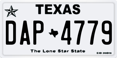 TX license plate DAP4779