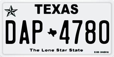 TX license plate DAP4780