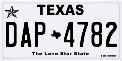 TX license plate DAP4782