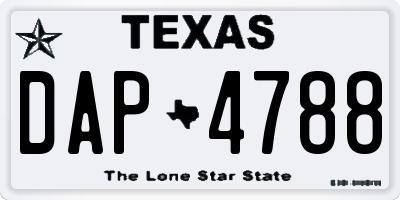 TX license plate DAP4788