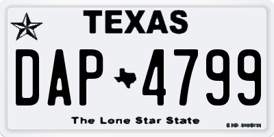 TX license plate DAP4799