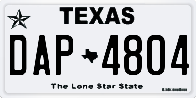 TX license plate DAP4804