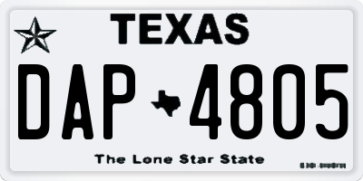 TX license plate DAP4805