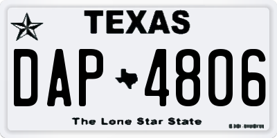TX license plate DAP4806