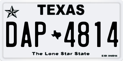 TX license plate DAP4814