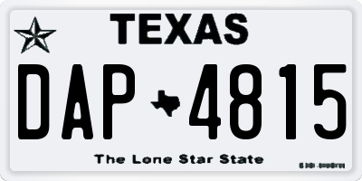 TX license plate DAP4815