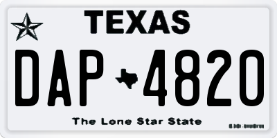 TX license plate DAP4820