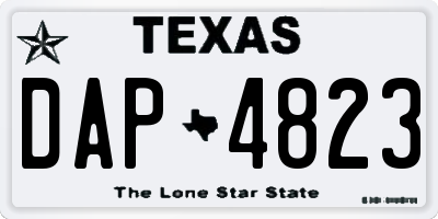 TX license plate DAP4823