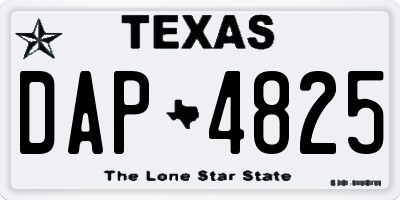 TX license plate DAP4825