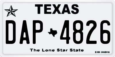 TX license plate DAP4826