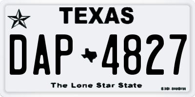 TX license plate DAP4827