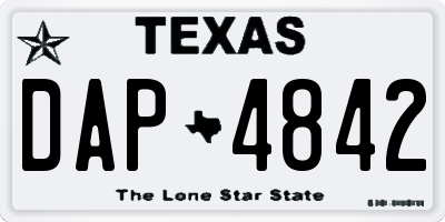 TX license plate DAP4842