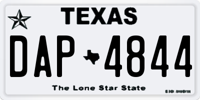 TX license plate DAP4844
