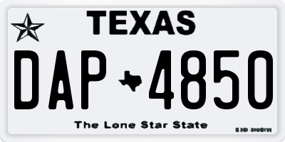 TX license plate DAP4850