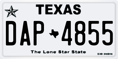 TX license plate DAP4855