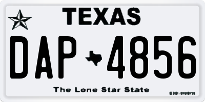 TX license plate DAP4856