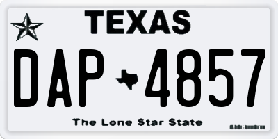 TX license plate DAP4857